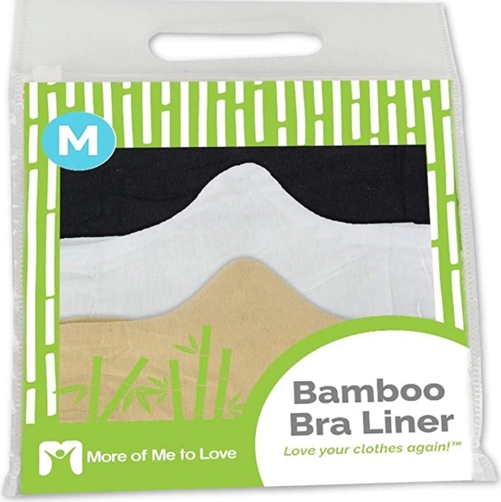 More of Me to Love Bamboo Cotton Bra Liner Sweat-proof Absorber Wicking 3 New
